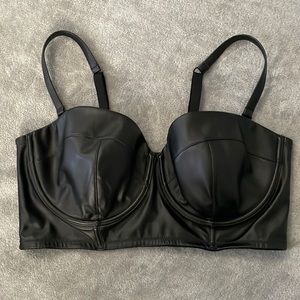 Victoria’s Secret faux leather bustier bra nwot size 38DD